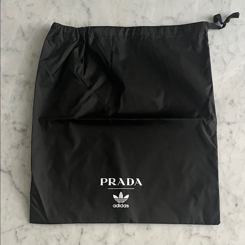 Prada x Adidas Black Nylon Drawstring Bag